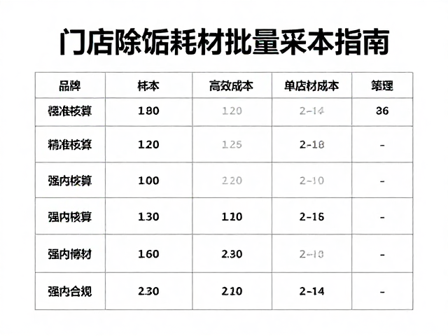精准核算单店耗材成本模型