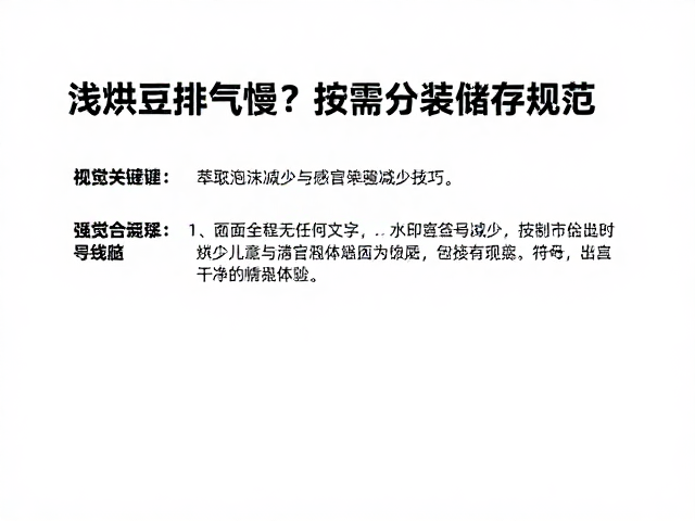 萃取泡沫减少与感官体验优化技巧