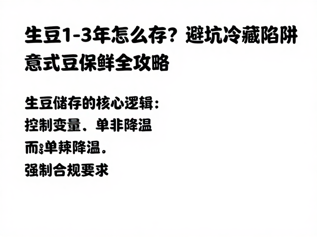 生豆1-3年怎么存？避坑冷藏陷阱，意式豆保鲜全攻略