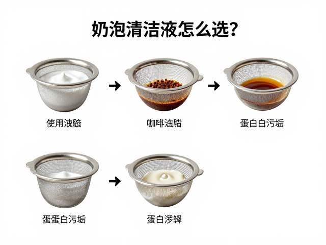 区分咖啡油脂与蛋白质污垢的清洁逻辑