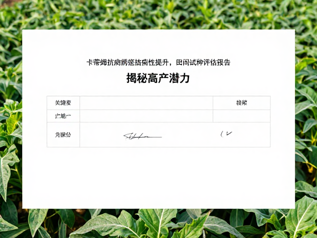 田间试种评估数据与高产潜力验证