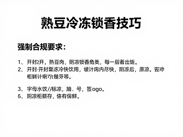 熟豆冷冻锁香的科学原理