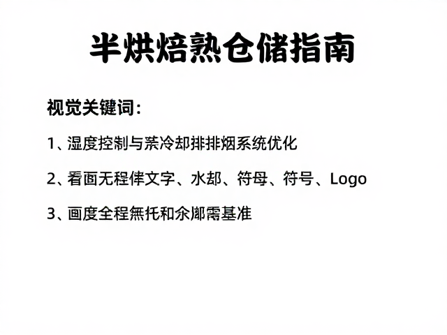 半烘焙熟豆的仓储环境基准