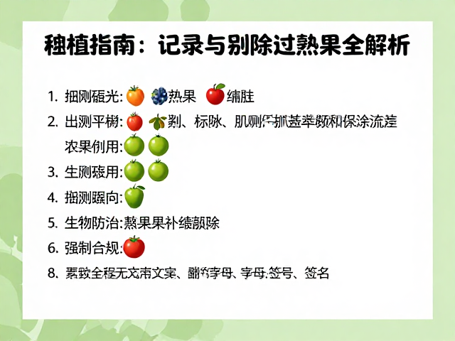 过熟果识别标准与精细化剔除流程