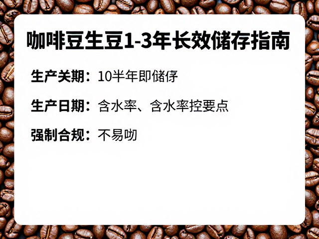 咖啡豆生豆1-3年长效储存指南，生产日期与含水率控制要点