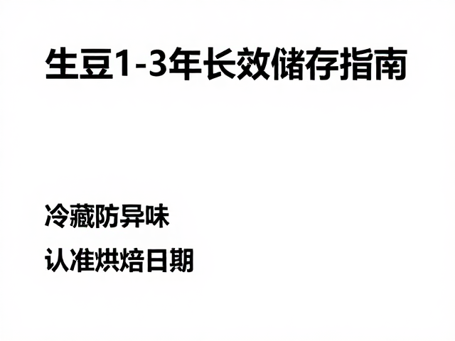 生豆1-3年长效储存指南,冷藏防异味,认准烘焙日期