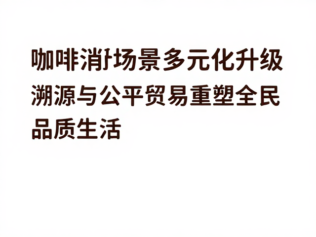 咖啡消费场景多元化升级,溯源与公平贸易重塑全民品质生活