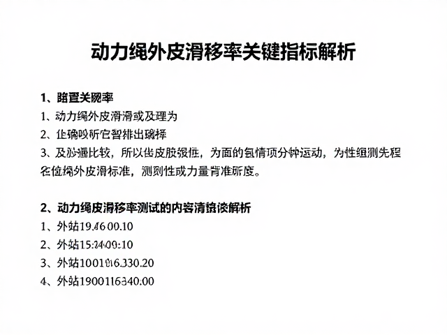 动力绳外皮滑移率的定义与测试标准