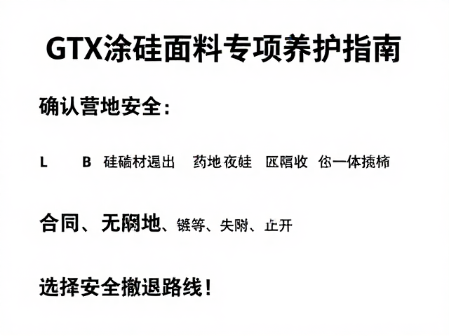 GTX涂硅面料专项养护指南,确认营地安全,选择安全撤退路线