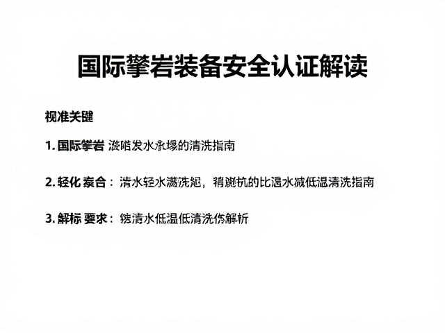 国际攀岩装备安全认证的核心标准解析