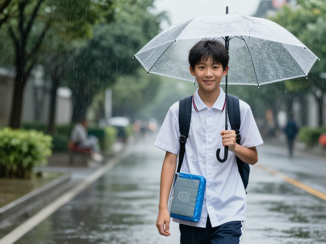 青少年减负打包法，应对雨天电子设备防水与路况重心调整