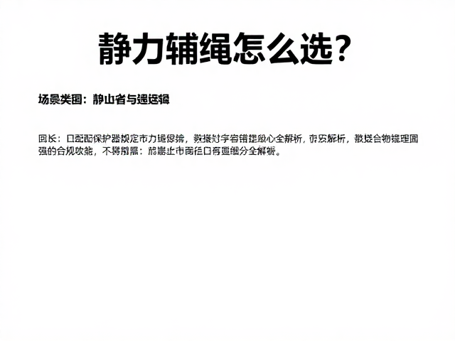 保护器绳径匹配的物理逻辑与容错范围