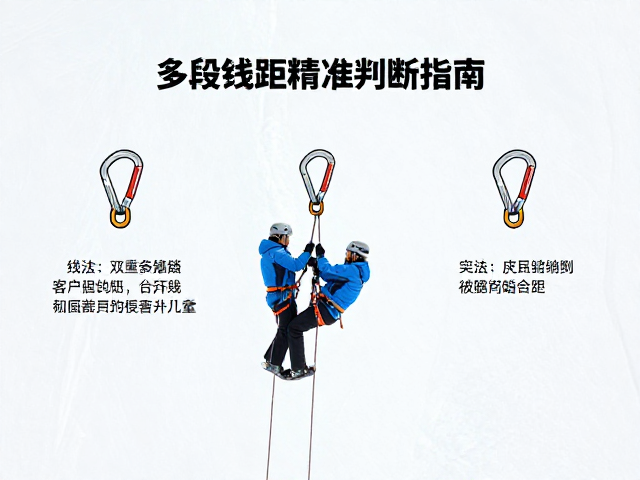 双绳冰雪线路实战,安全带主锁用法与多段绳距精准判断指南