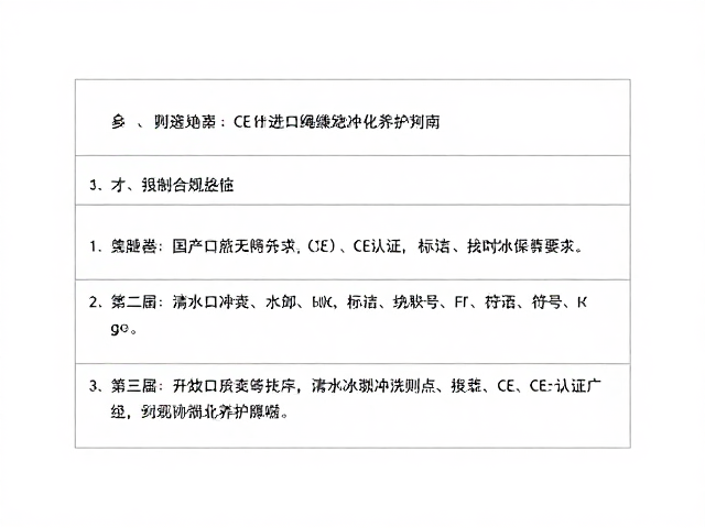 CE认证与清水冲洗养护要点