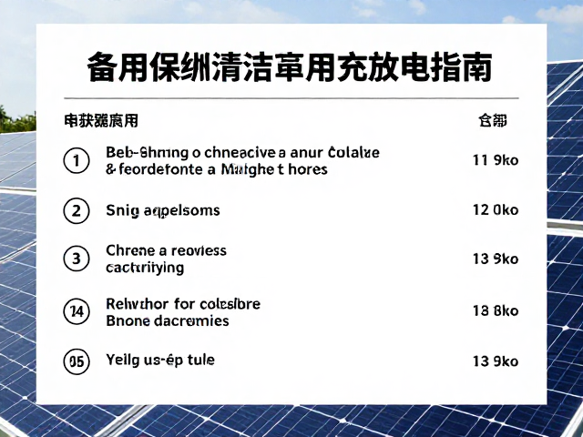 备用电源电池的充放电管理规范