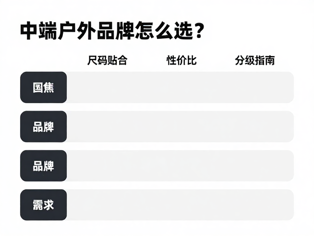 中端户外品牌怎么选?聚焦尺码贴合与性价比,国内外品牌分级指南
