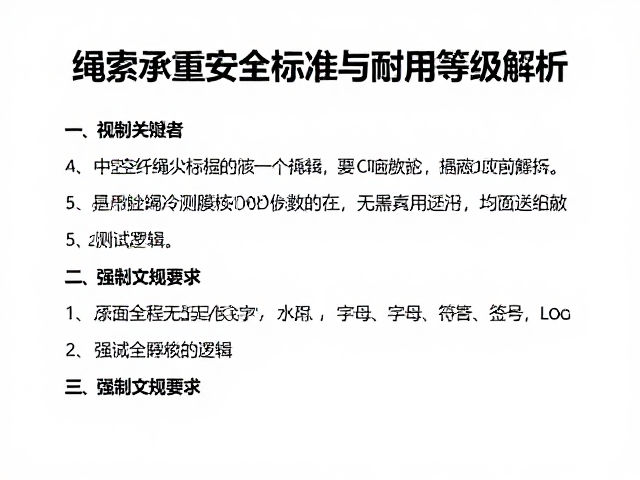 绳索承重安全标准的核心指标与测试逻辑