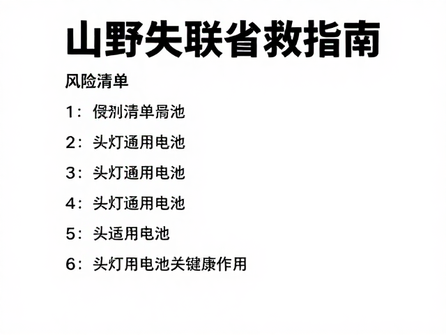 无信号山野失联自救指南,风险清单与头灯备用电池关键作用