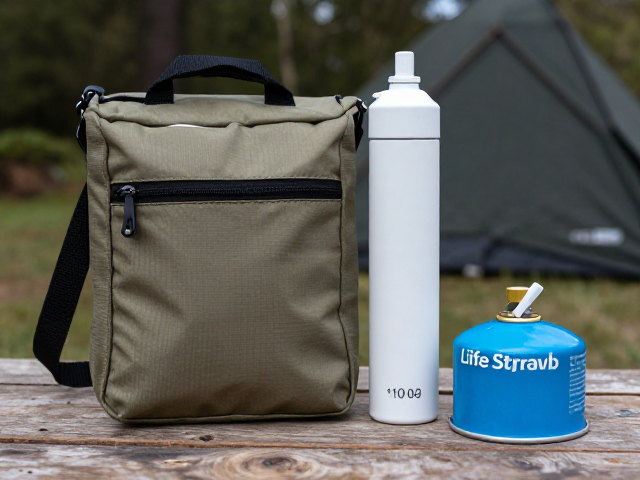 轻量化食物收纳包搭配LifeStraw净水器与高山气罐,户外露营必备神器
