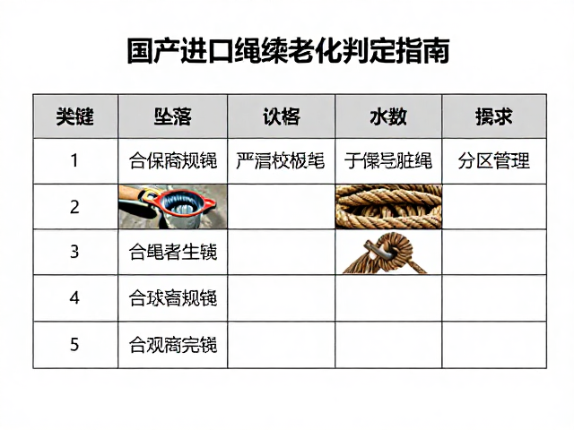 国产进口绳索老化判定指南,坠落次数记录与清洁脏绳分区管理