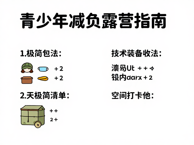 青少年减负露营指南,2天极简打包法与必备技术装备清单