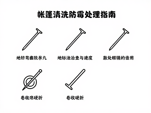 帐篷清洗防霉处理指南,地钉弯曲检查与卷收避免硬折技巧
