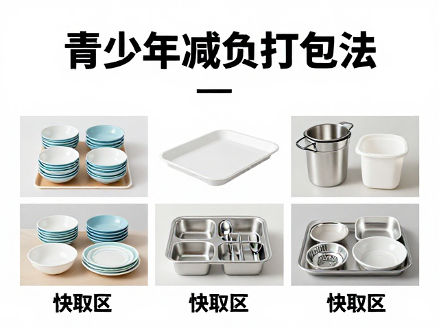 青少年减负打包法,快取区,餐具集中打包,高效整理不费力