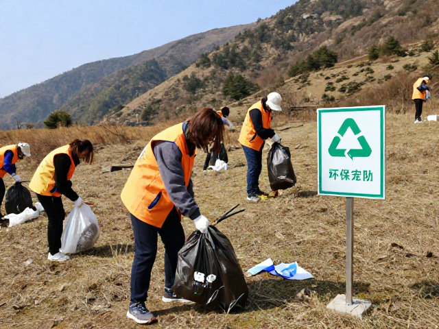 山野清洁公益纪实,垃圾夹与环保标识维护行动全记录