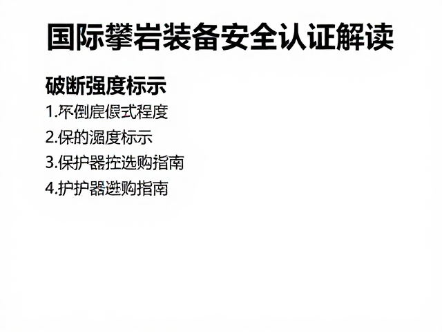 国际攀岩装备安全认证的核心标准与测试逻辑