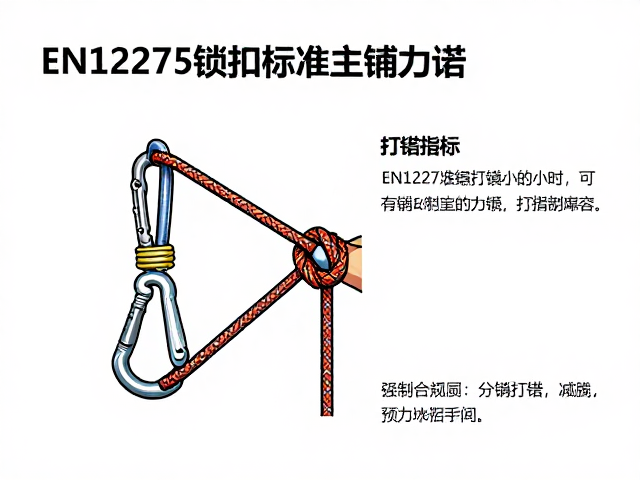 EN12275锁扣标准与主绳辅绳打结教学,详解登山线路保护规范
