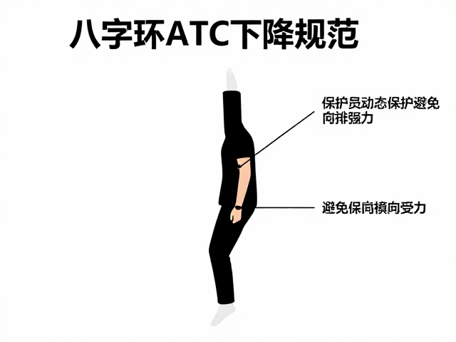 八字环ATC下降规范,保护员动态保护与避免横向受力详解