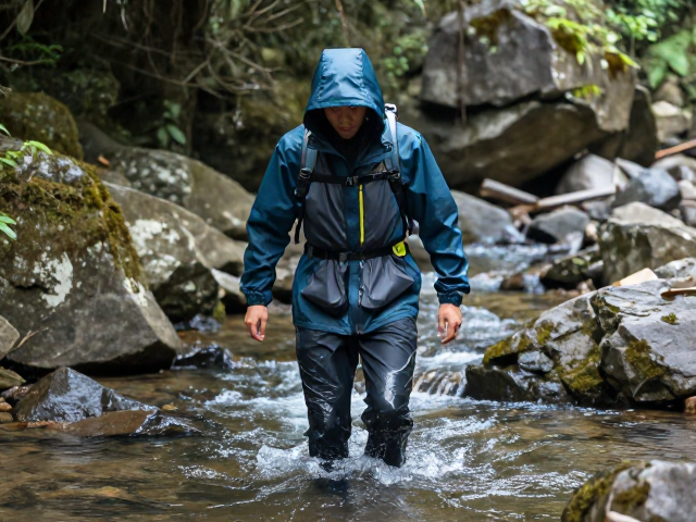 溪谷涉水装备防护技巧,行进前少穿一层,外层防风防雨更安全