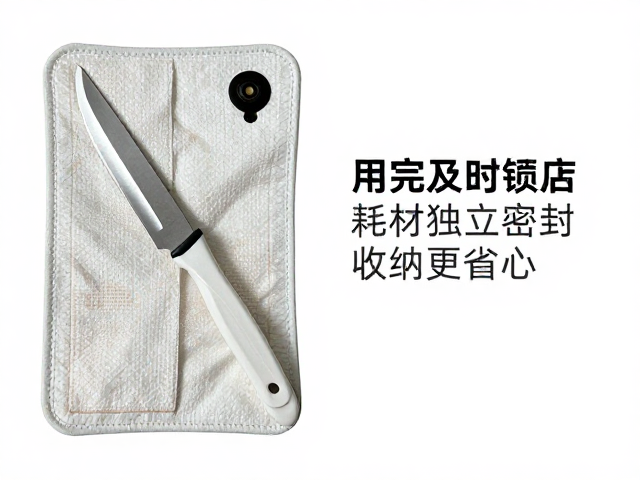 刀具用完及时锁定,耗材独立密封,织物破洞修补贴片收纳更省心