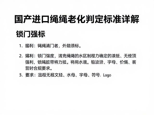 国产进口绳索老化判定,锁门强度与清洁脏绳分区标准详解