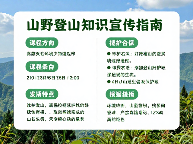 山野登山环保知识的核心内容与传播策略