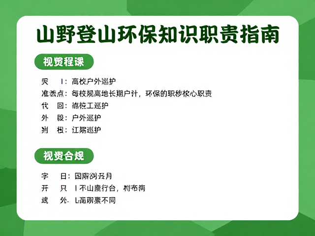 高校户外社团长期巡护,山野登山环保知识宣传指南
