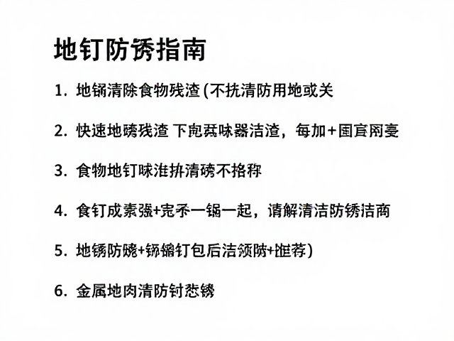 地钉清洁与金属防锈的关键细节