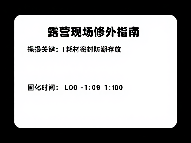 露营现场修补指南,耗材密封防潮存放与固化时间详解