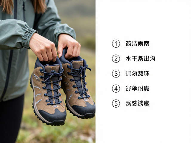 女性户外登山鞋清洁晾干指南,简易雨具必备清单