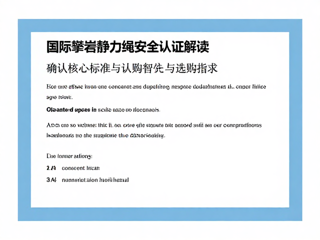 国际攀岩静力绳核心认证体系解析