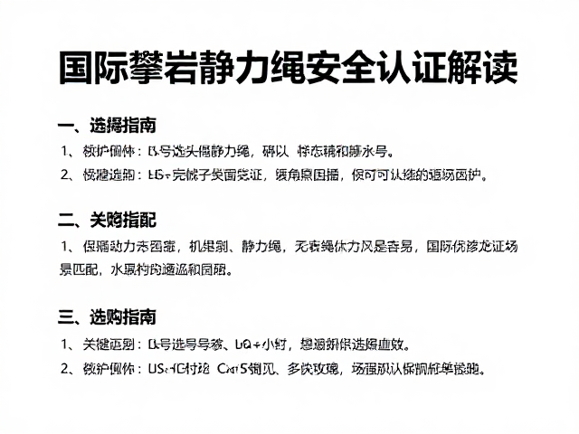 静力绳选购关键参数与场景匹配