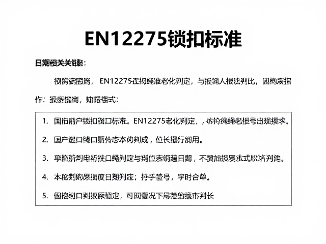 EN12275锁扣标准，国产进口绳索老化判定与报废日期标注指南