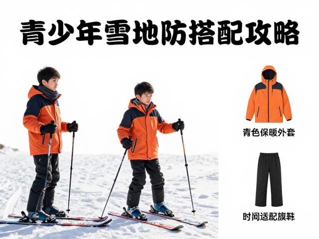 青少年雪地防滑攻略,轻量保暖外套搭配与装备适配教程