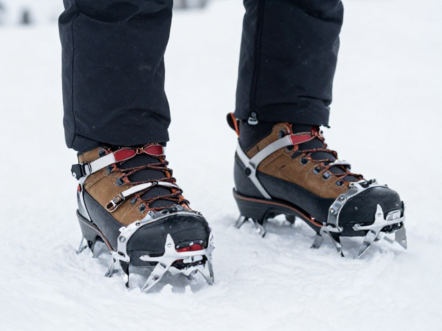 铝合金冰爪怎么选?硬质合金防滑配高山靴,雪地徒步不踩坑