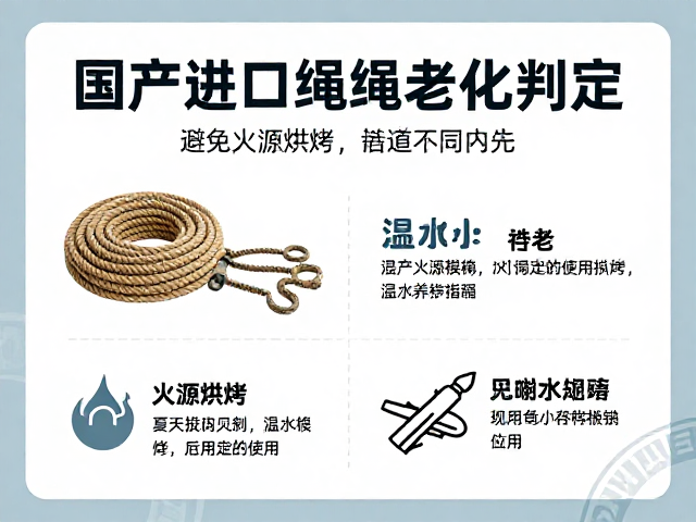 国产进口绳索老化判定,避免火源烘烤,温水浸泡养护指南