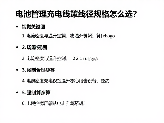 电池管理充电线束线径规格怎么选?避坑指南与选型计算