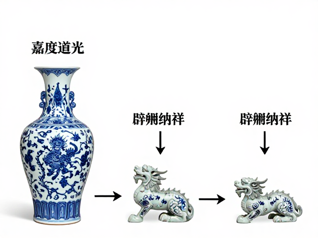 嘉庆道光瓷器器型规整,瑞兽形制辟邪纳祥解析