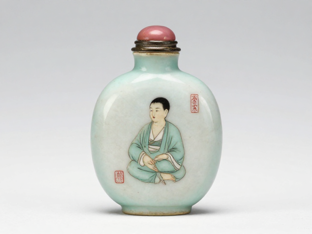 粉青淡雅内画鼻烟壶的视觉特征解析