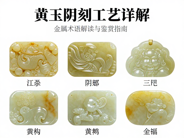 市场常见黄玉阴刻品类与实物特征