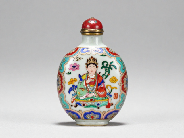 康雍雅致配色鼻烟壶，珐琅彩浓艳显吉祥色，收藏级古韵鉴赏